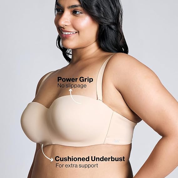 NYKD Women’s Strapless Bra D. Purple – NYB027 Wire-Free, Full Coverage, Comfortable Fit
